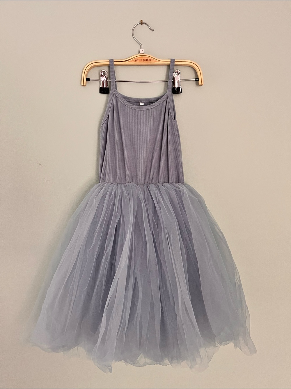 Girls Slate Blue Tulle Dress - Sleeveless Ballerina Style